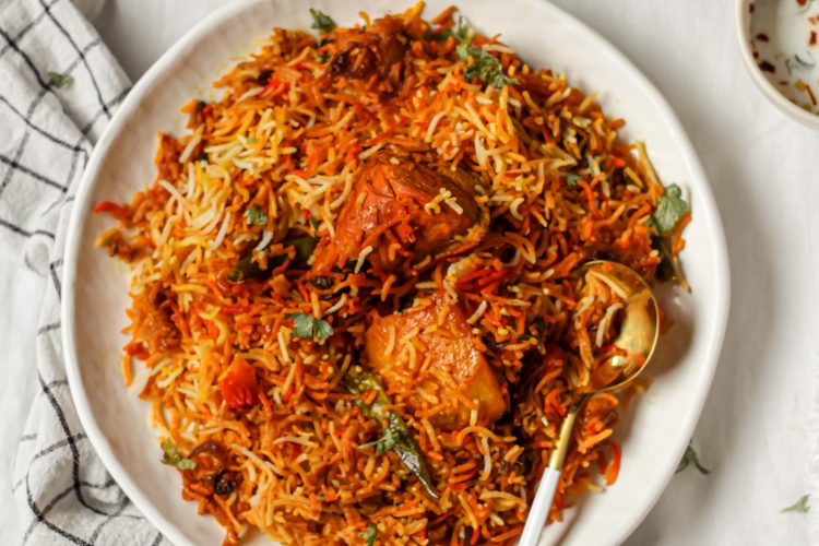 Karachi-style biryani prepared by Shah's Kitchen